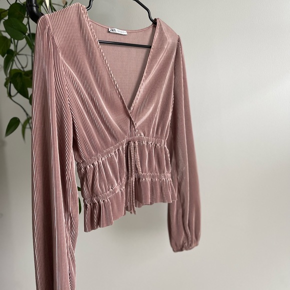 Shiny Long Sleeve Blouse - Picture 1 of 2